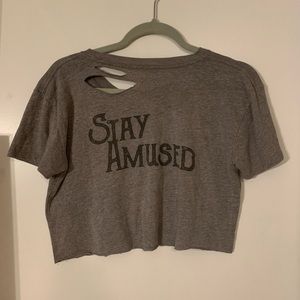 Distressed Cropped T-shirt